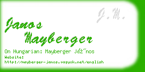 janos mayberger business card